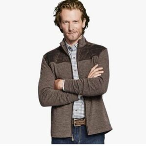 Johnston & Murphy Quilted-Yoke Full-Zip - Knit Sweater